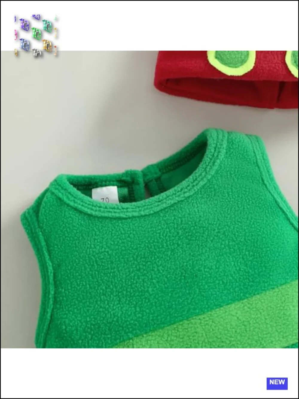 Infant Boys Girls Halloween Costume Sleeveless Striped Fleece Bodysuit and Hat